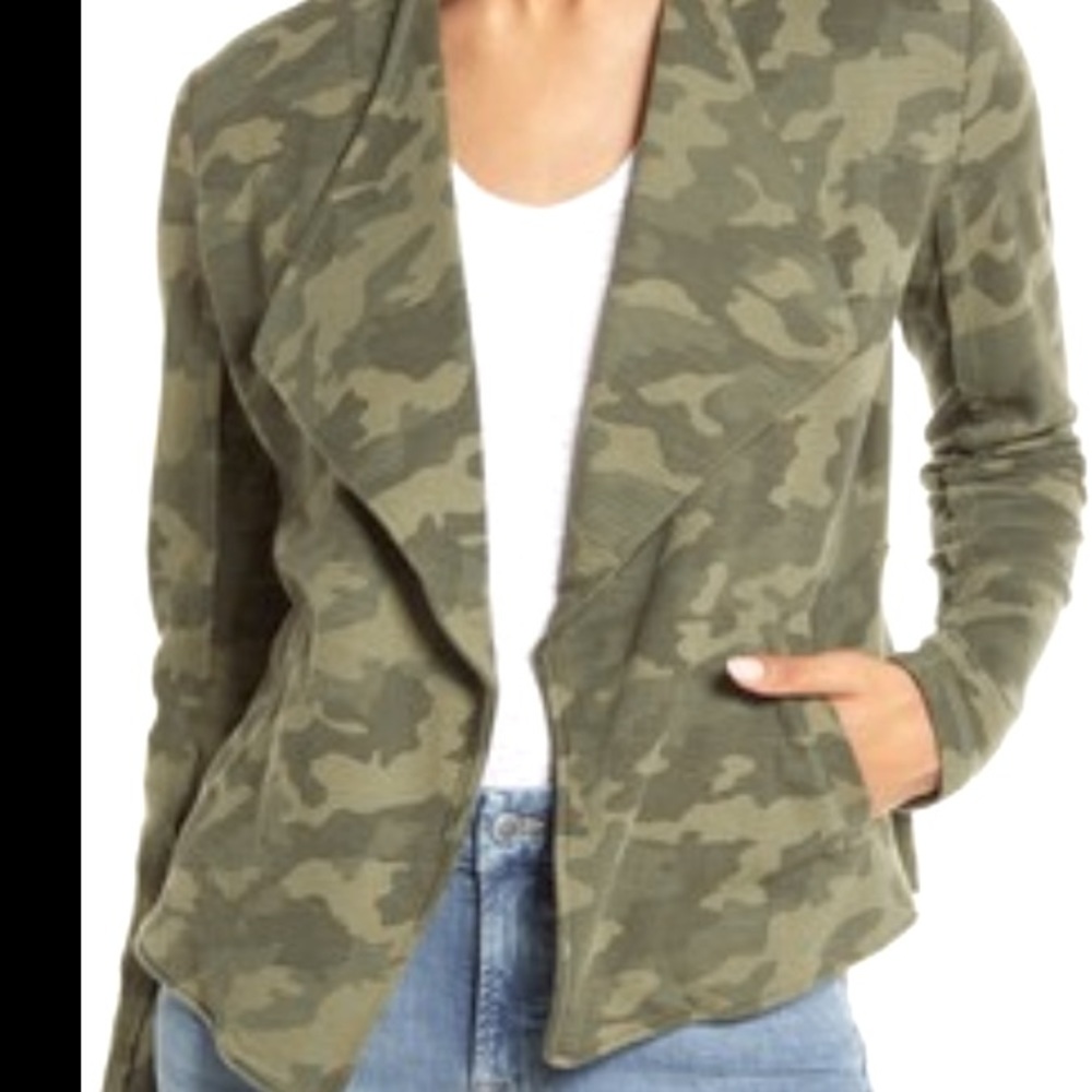 Caslon drape front Camo blazer